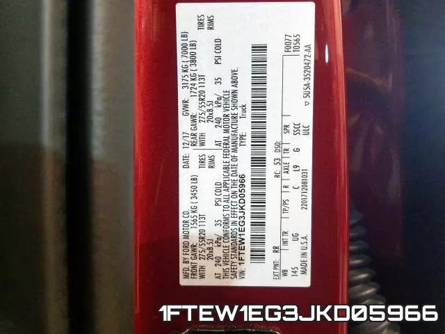 1FTEW1EG3JKD05966 фото 2