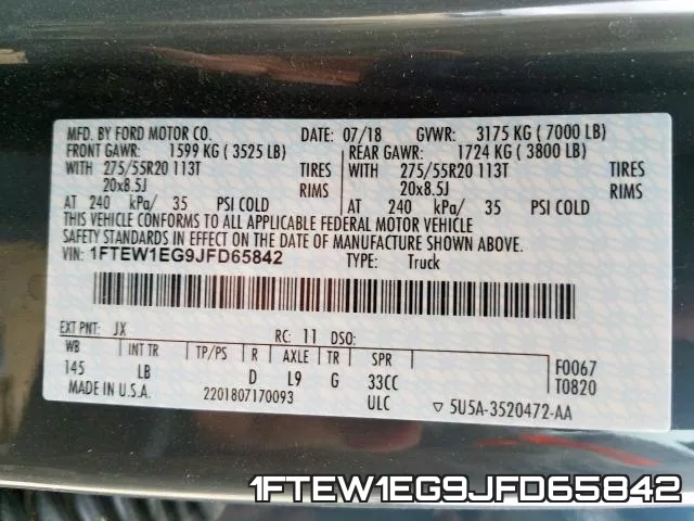 1FTEW1EG9JFD65842 фото 2