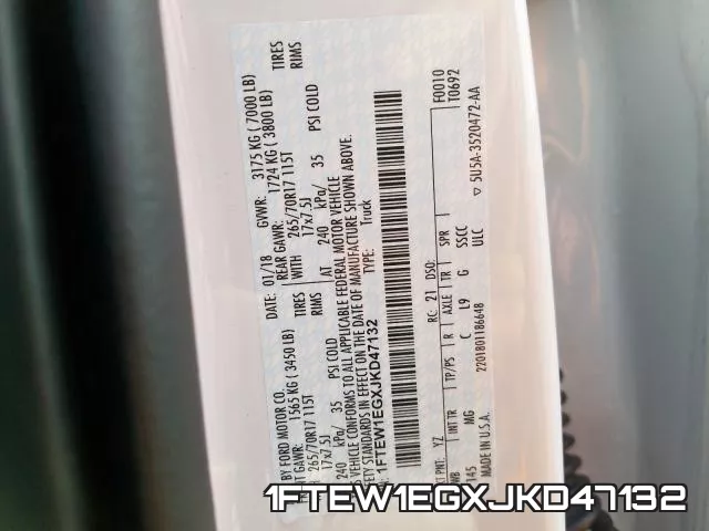 1FTEW1EGXJKD47132 фото 2