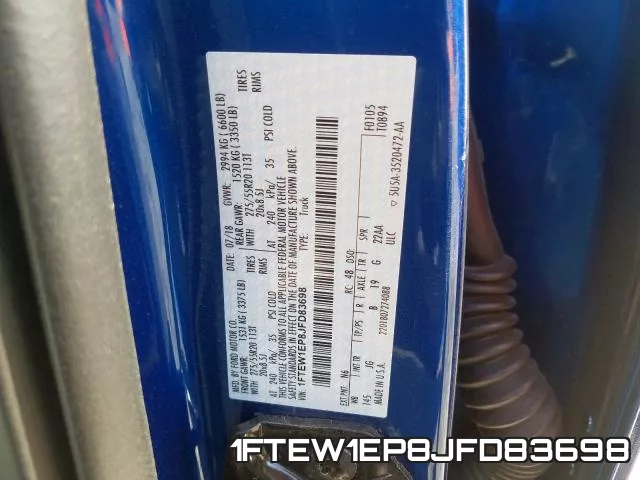 1FTEW1EP8JFD83698 фото 2