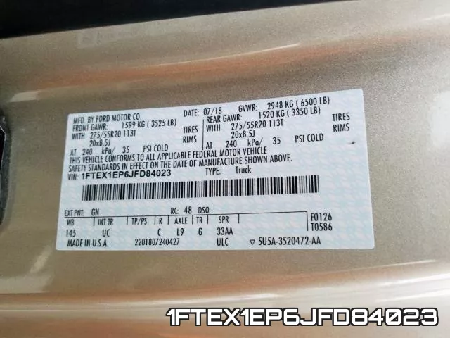 1FTEX1EP6JFD84023 фото 2