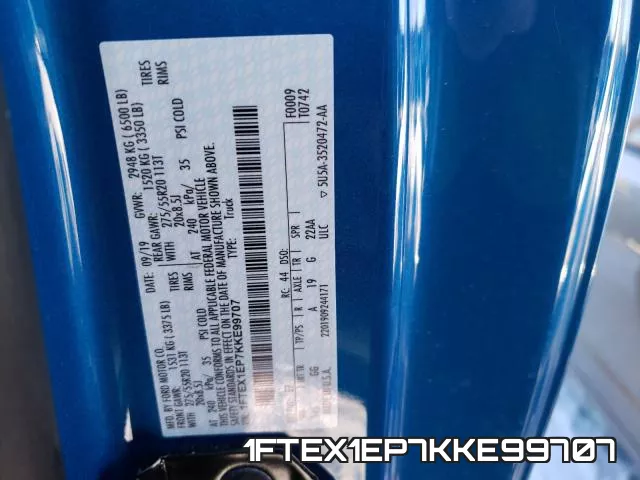 1FTEX1EP7KKE99707 фото 2