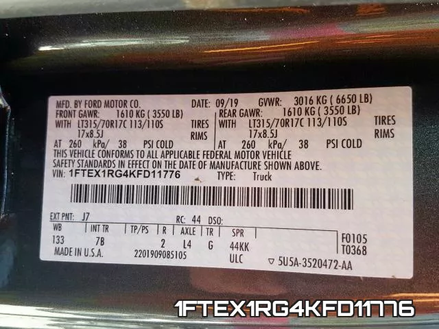 1FTEX1RG4KFD11776 фото 2