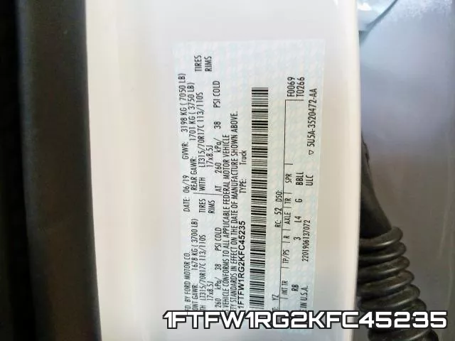 1FTFW1RG2KFC45235 фото 2