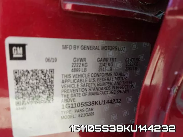 1G1105S38KU144232 фото 2