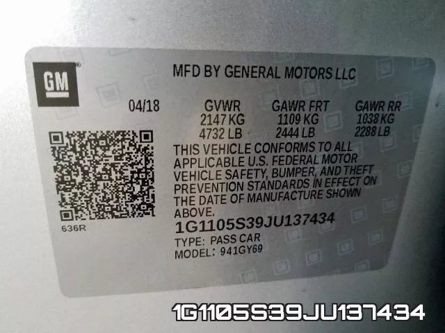 1G1105S39JU137434 фото 2