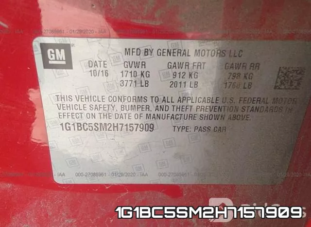 1G1BC5SM2H7157909 фото 10
