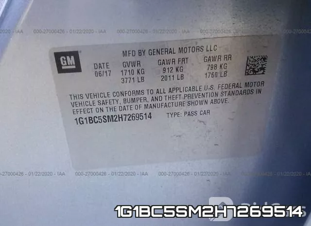 1G1BC5SM2H7269514 фото 10