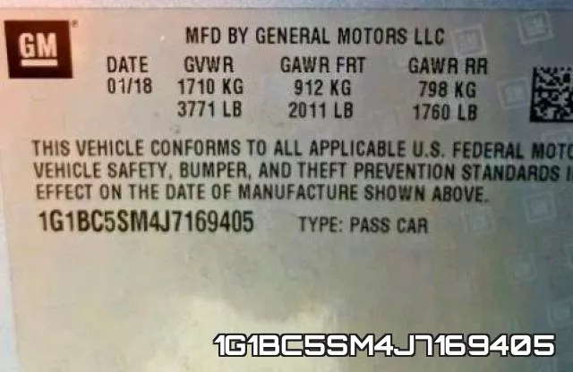 1G1BC5SM4J7169405 фото 2