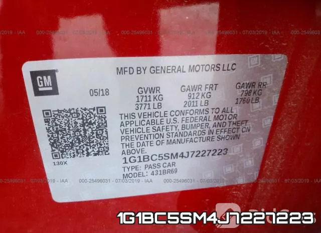 1G1BC5SM4J7227223 фото 10