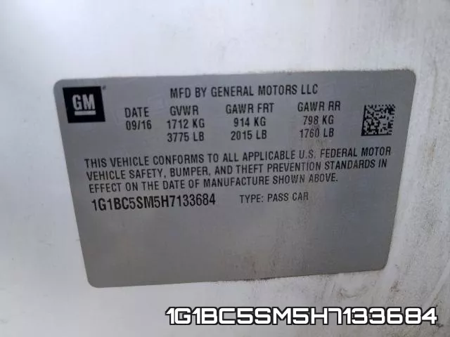 1G1BC5SM5H7133684 фото 2