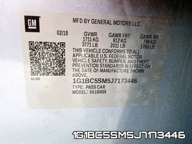 1G1BC5SM5J7173446 фото 2