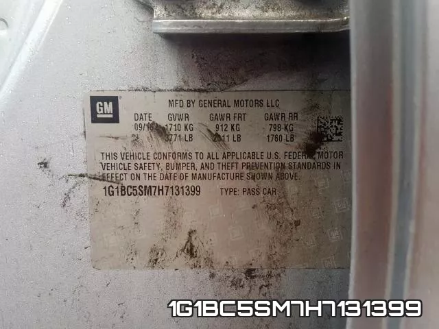 1G1BC5SM7H7131399 фото 2