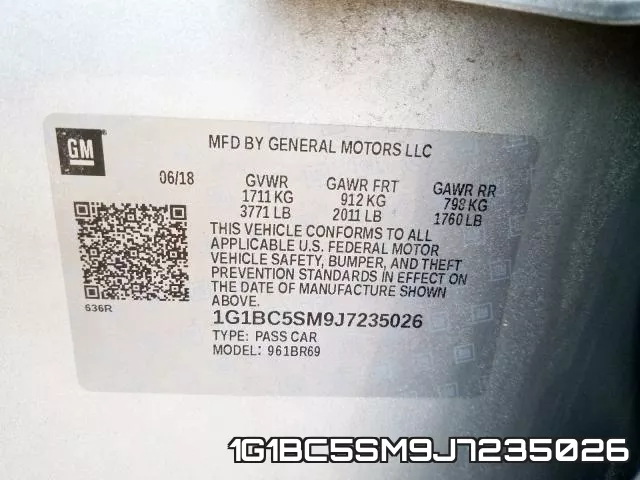 1G1BC5SM9J7235026 фото 2