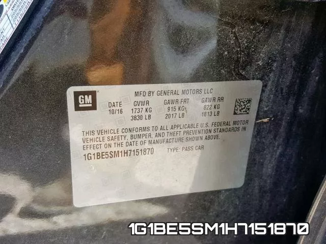 1G1BE5SM1H7151870 фото 2