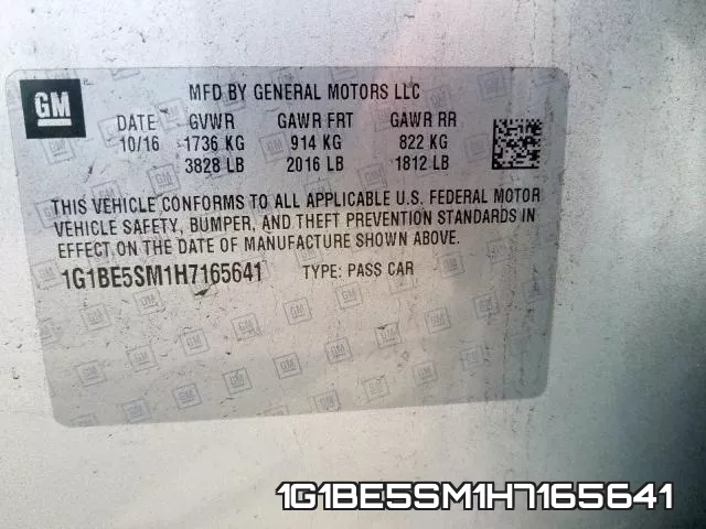1G1BE5SM1H7165641 фото 2