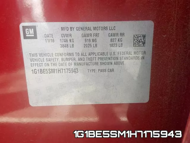 1G1BE5SM1H7175943 фото 2