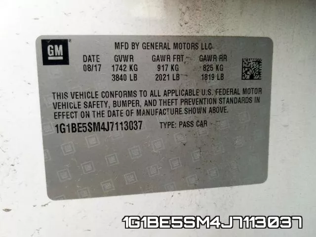 1G1BE5SM4J7113037 фото 2