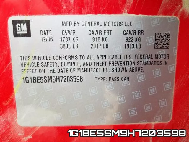 1G1BE5SM9H7203598 фото 2