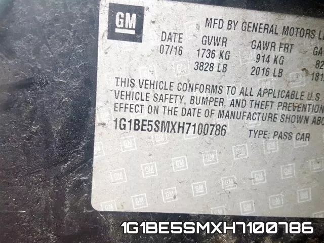 1G1BE5SMXH7100786 фото 2