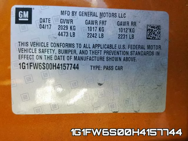 1G1FW6S00H4157744 фото 2
