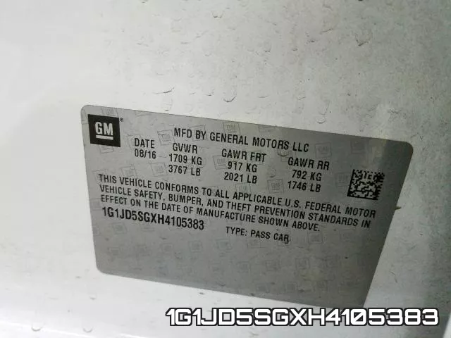 1G1JD5SGXH4105383 фото 2