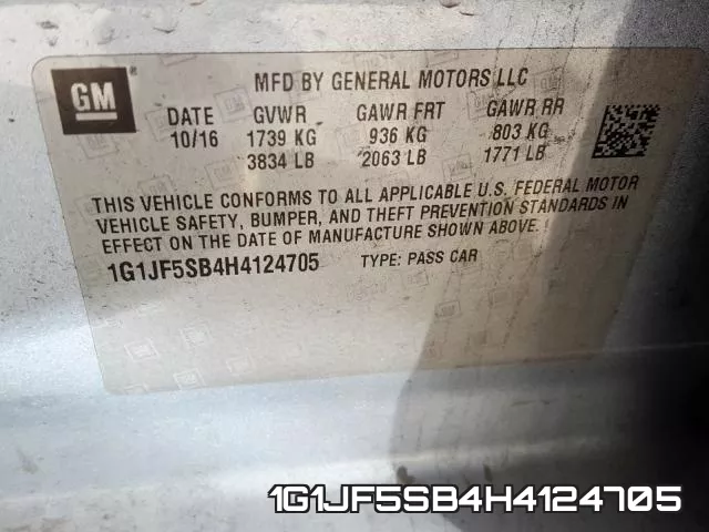 1G1JF5SB4H4124705 фото 2