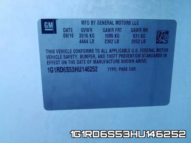 1G1RD6S53HU146252 фото 2