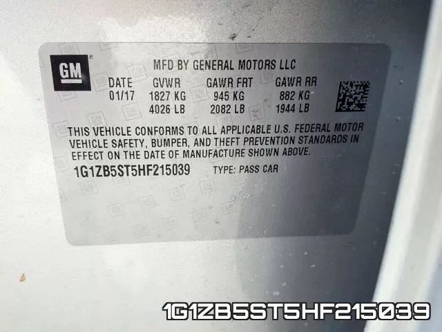 1G1ZB5ST5HF215039 фото 2