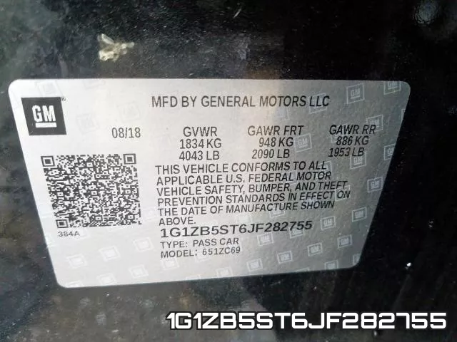 1G1ZB5ST6JF282755 фото 2