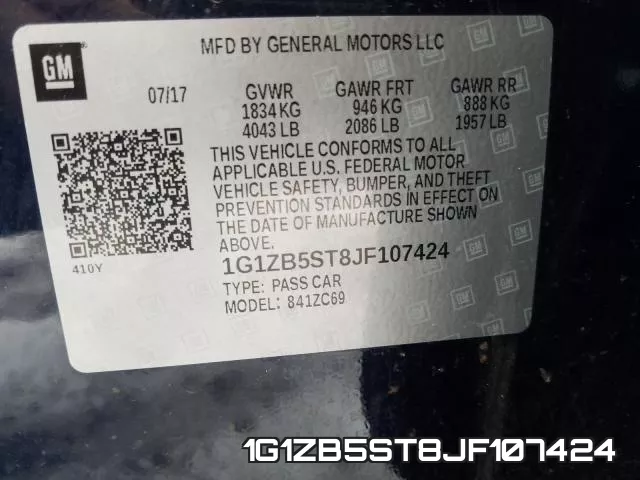 1G1ZB5ST8JF107424 фото 2