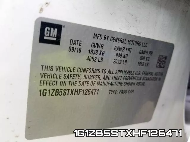 1G1ZB5STXHF126471 фото 2