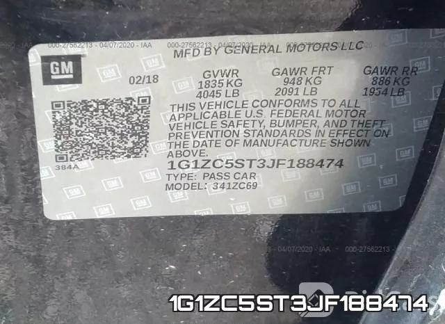 1G1ZC5ST3JF188474 фото 10