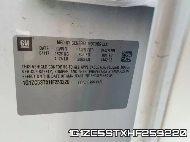 1G1ZC5STXHF253220 фото 2