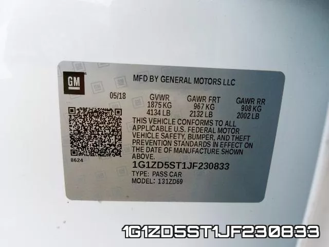 1G1ZD5ST1JF230833 фото 2