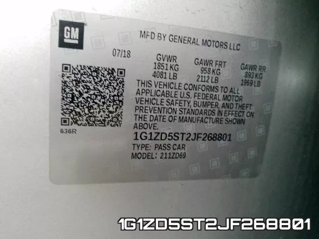 1G1ZD5ST2JF268801 фото 2