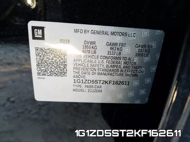 1G1ZD5ST2KF162611 фото 2