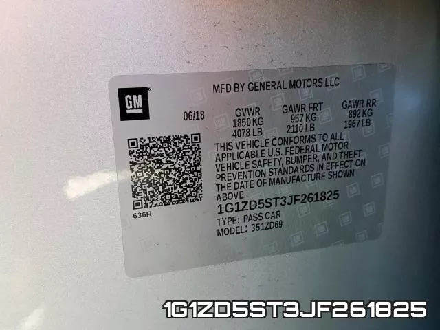 1G1ZD5ST3JF261825 фото 2