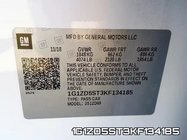 1G1ZD5ST3KF134185 фото 2