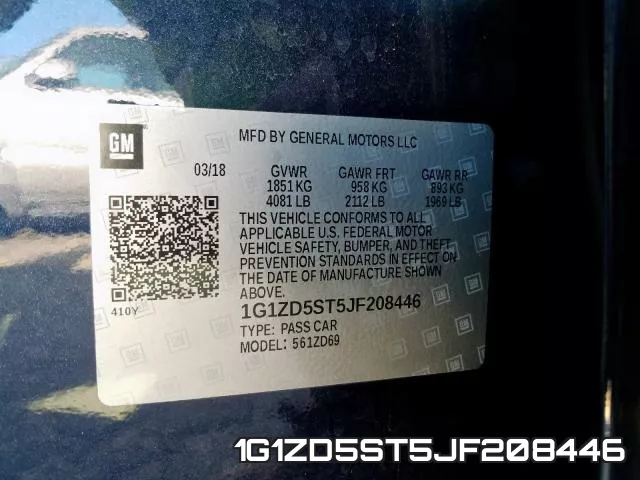 1G1ZD5ST5JF208446 фото 2