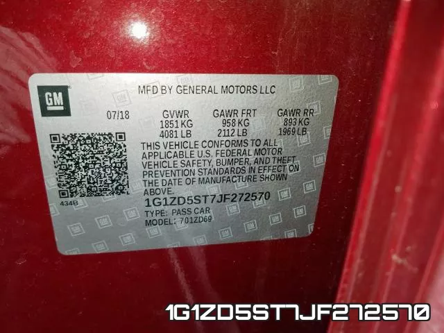 1G1ZD5ST7JF272570 фото 2