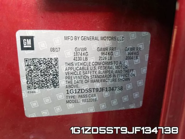 1G1ZD5ST9JF134738 фото 2