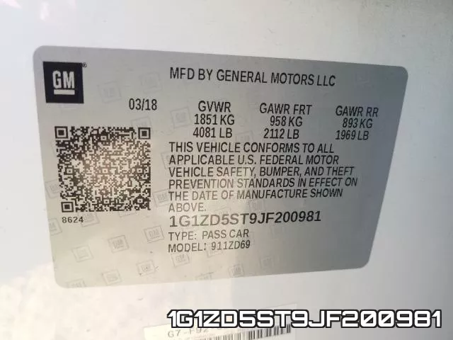 1G1ZD5ST9JF200981 фото 2