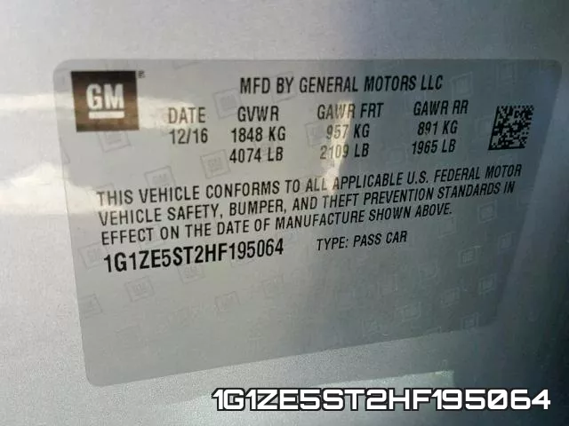 1G1ZE5ST2HF195064 фото 2