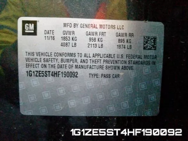 1G1ZE5ST4HF190092 фото 2