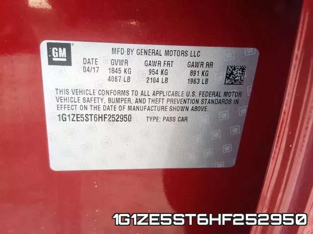1G1ZE5ST6HF252950 фото 2