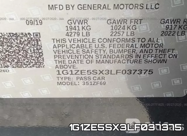 1G1ZE5SX3LF037375 фото 10