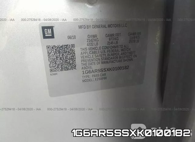 1G6AR5SSXK0100182 фото 10