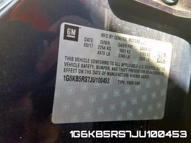 1G6KB5RS7JU100453 фото 2