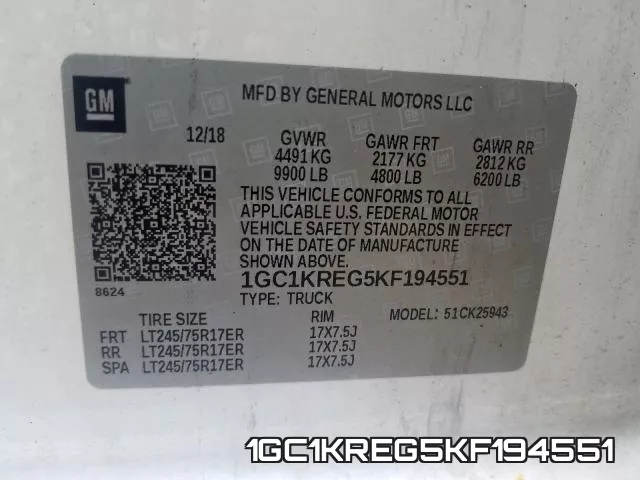 1GC1KREG5KF194551 фото 2